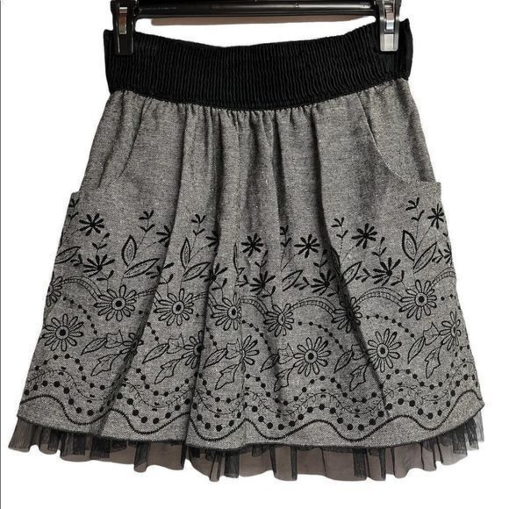 Joe Benbasset black/gray skirt with lace women size large